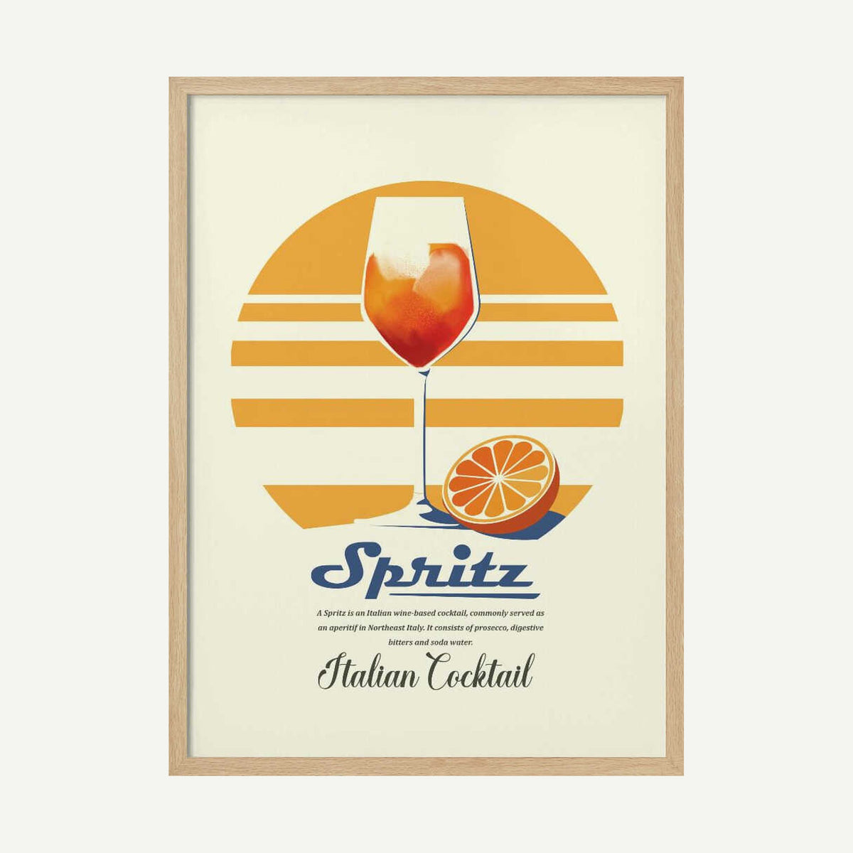 Spritz Italian Cocktail Art Print UK — Food Calm Wall Art — Kitchen — Wall It All Prints