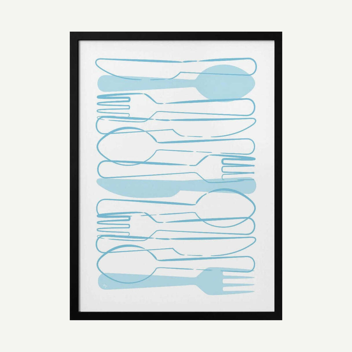 Stacked Kitchen Utensils Art Print UK — Abstract Vibrant Wall Art — Kitchen — Wall It All Prints