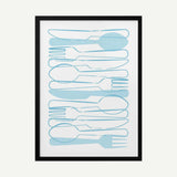 Stacked Kitchen Utensils Art Print UK — Abstract Vibrant Wall Art — Kitchen — Wall It All Prints