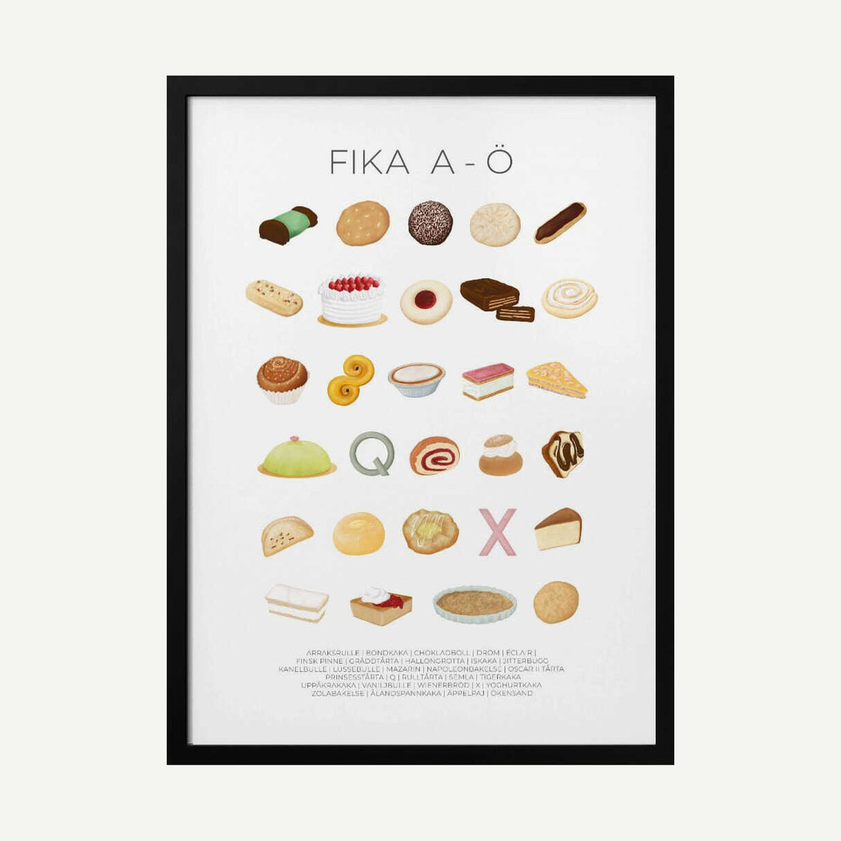 Sweet Fika Delights Art Print UK — Abstract Vibrant Wall Art — Kitchen — Wall It All Prints