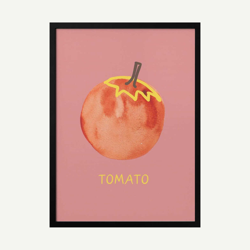 Tomato in Pink Art Print UK — Food Vibrant Wall Art — Kitchen — Wall It All Prints