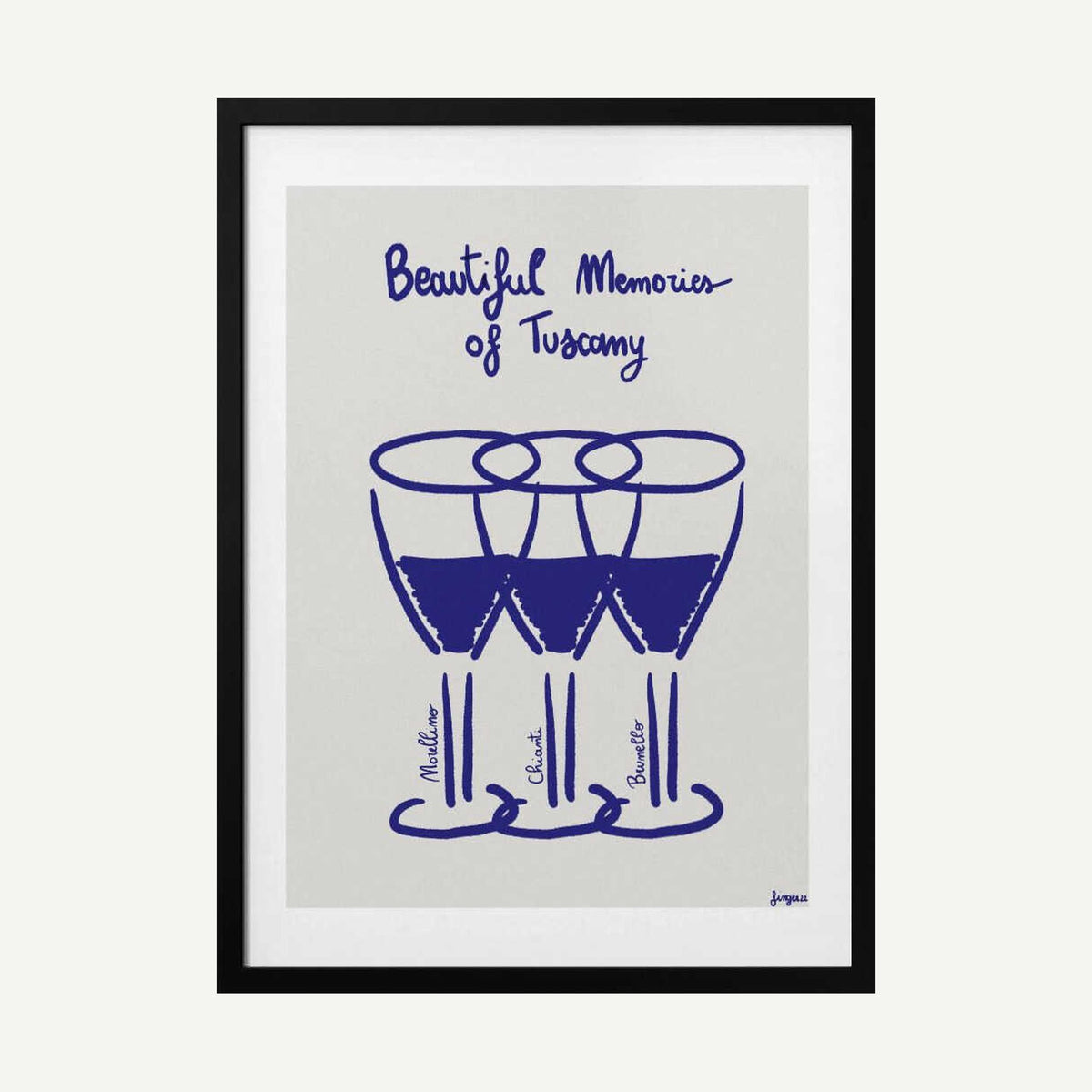 Tuscan Wine Memories Art Print UK — Abstract Minimal Wall Art — Kitchen — Wall It All Prints