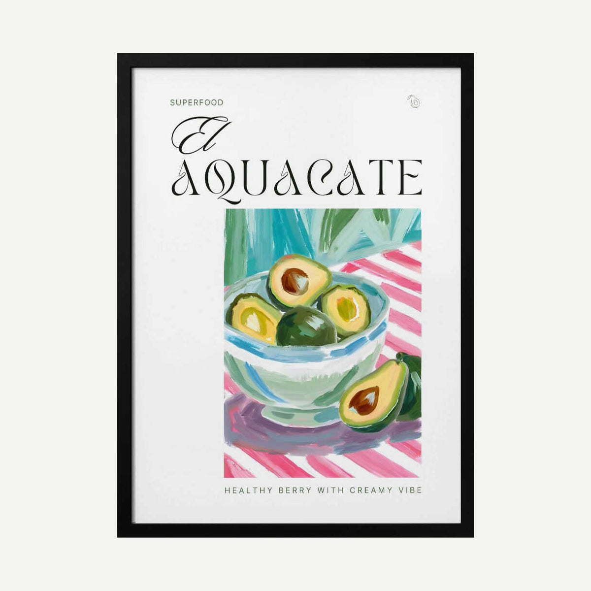 Vibrant Avocado Bowl Art Print UK — Botanical Vibrant Wall Art — Kitchen — Wall It All Prints