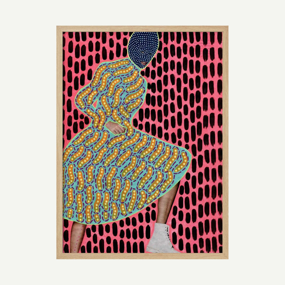 Vibrant Masked Woman Art Print UK — Abstract Vibrant Wall Art — Living Room — Wall It All Prints