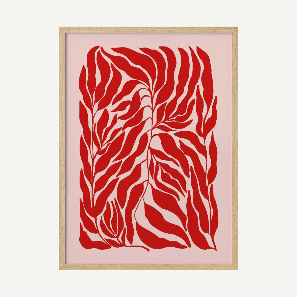 Vibrant Red Leaves Art Print UK — Botanical Vibrant Wall Art — Office — Wall It All Prints