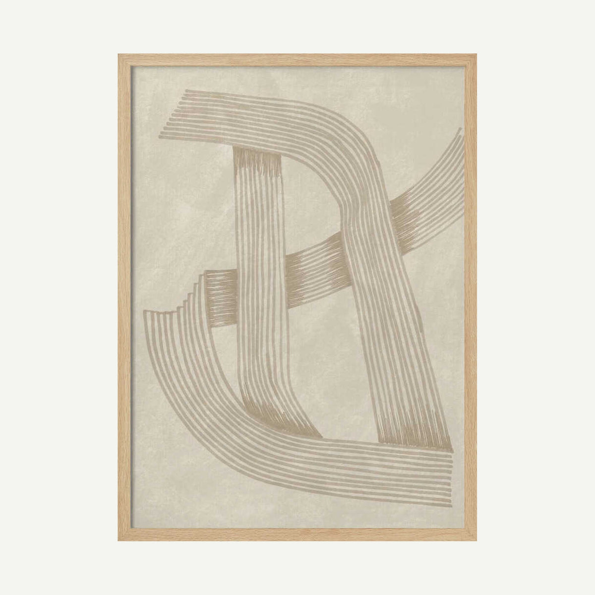 Woven Beige Lines Art Print UK — Abstract Minimal Wall Art — Office — Wall It All Prints